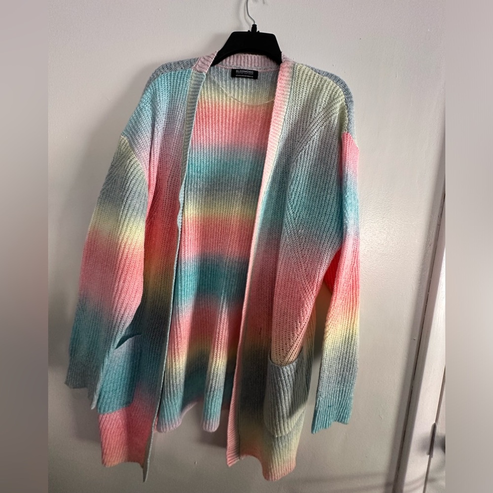 Bloomchic rainbow neon cardigan